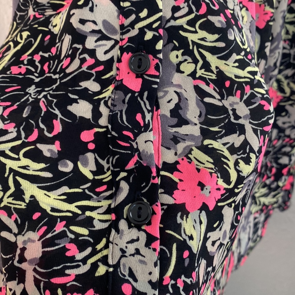 Parker Black Floral‎ Mini Dress - Picture 3 of 5